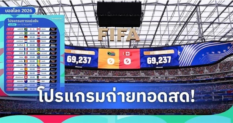 โปรแกรมถ่ายทอดสดฟุตบอลโลก 2026 รอบ 32 ทีม ดูบอล เช็กครบ 10 คู่